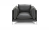 Divani Casa Harvest - Modern Grey Full Leather Chair / VGKKKF2627-L2925-CHR
