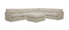 Divani Casa Fedora - Modern White Fabric Sectional Sofa + Ottoman / VGKKKF2637-B1223