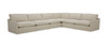 Divani Casa Fedora - Modern White Fabric Sectional Sofa + Ottoman / VGKKKF2637-B1223