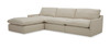 Divani Casa Fedora - Modern White Fabric Sectional Sofa + Ottoman / VGKKKF2637-B1223