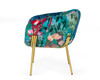 Modrest Falco - Contemporary Floral Velvet and Gold Accent Chair / VGEUMC-9581CH-A