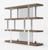 Modrest Brewer - Modern Walnut Glass & Stainless Steel Bookshelf / VGBBMQ2001SF-SHELF