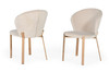 Modrest Nadia - Modern Beige Velvet & Rosegold Dining Chair (Set of 2) / VGVCB209-BEI