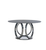 Modrest Enid - Modern Smoked Glass & Black Stainless Steel Round Dining Table / VGZAT009-DT