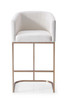 Modrest Yukon - Modern White Fabric & Brushed Bronze Bar Chair / VGVCB8362-WHT-BS