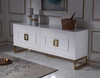 Modrest Leah - Contemporary White High Gloss & Champagne Gold Buffet / VGVCG9111-WHT-BUF