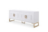 Modrest Leah - Contemporary White High Gloss & Champagne Gold Buffet / VGVCG9111-WHT-BUF