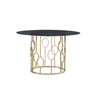 Modrest Filbert - Modern Smoked Glass & Champagne Gold Dining Table / VGZAT122-GOLD-DT
