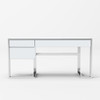 Modrest Fauna - Modern White High Gloss & Stainless Steel Desk / VGBBBN-2DK-WHT-DESK
