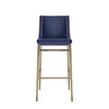 Modrest Mimi - Contemporary Blue Velvet & Antique Brass Bar Stool (Set of 2) / VGGAGA-6544CH-BLU-BS
