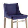 Modrest Mimi - Contemporary Blue Velvet & Antique Brass Bar Stool (Set of 2) / VGGAGA-6544CH-BLU-BS