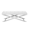 Modrest Xane - Contemporary White & Brushed Stainless Steel Bench / VGGAGA-8648BE-WHT-B