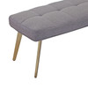 Modrest Cici - Contemporary Grey & Antique Brass Bench / VGGAGA-8635BE-GRY-B