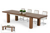 Modrest Maxi - Modern Walnut & Stainless Steel Dining Table / VGGU677XT-WAL-DT