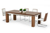 Modrest Maxi - Modern Walnut & Stainless Steel Dining Table / VGGU677XT-WAL-DT