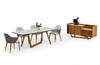 Modrest James - Contemporary Walnut & White Dining Table / VGCSDT-19078-WAL-DT
