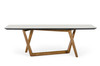 Modrest James - Contemporary Walnut & White Dining Table / VGCSDT-19078-WAL-DT