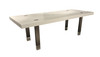 Modrest Lenny- Modern White High Gloss & Stainless Steel Gun Metal Dining Table / VGGMDT-1393B-WHT-DT