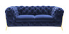 Divani Casa Sheila - Transitional Dark Blue Fabric Loveseat / VGCA1346-BLUE-L