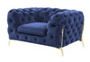Divani Casa Sheila - Transitional Dark Blue Fabric Chair / VGCA1346-BLUE-CH