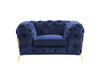 Divani Casa Sheila - Transitional Dark Blue Fabric Chair / VGCA1346-BLUE-CH