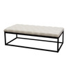 Mateo Black Powder Coat Metal Large Linen Tufted Bench - Desert Sand Linen / MATEOBELSD