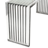 SOHO Rectangular Stainless Steel Console Table w/ Clear, Tempered Glass Top / SOHOCSST