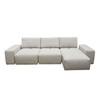 Jazz Modular 3-Seater Chaise Sectional with Adjustable Backrests in Light Brown Fabric / JAZZ2AC1CA2ARLB