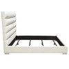 Bardot Channel Tufted Eastern King Bed in White Leatherette / BARDOTEKBEDWH