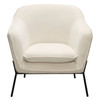 Status Accent Chair in Cream Fabric with Black Powder Coated Metal Leg / STATUSCHCR