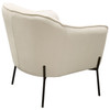 Status Accent Chair in Cream Fabric with Black Powder Coated Metal Leg / STATUSCHCR