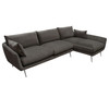 Vantage RF 2PC Sectional in Iron Grey Fabric w/ Brushed Metal Legs / VANTAGERF2PCSECTGR