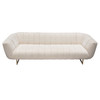 Venus Cream Fabric Sofa w/ Contrasting Pillows & Gold Finished Metal Base / VENUSSOCM