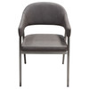 Adele Set of Two Dining/Accent Chairs in Grey Leatherette w/ Brushed Stainless Steel Leg / ADELEDCGR2PK