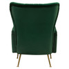 Ava Chair in Emerald Green Velvet w/ Gold Leg / AVACHEM