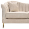 Ava Sofa in Sand Linen Fabric w/ Gold Leg / AVASOSD