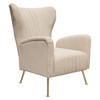 Ava Chair in Sand Linen Fabric w/ Gold Leg / AVACHSD