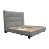 Beverly Eastern King Bed with Integrated Footboard Storage Unit & Accent Wings in Grey Fabric By Diamond Sofa / BEVERLYGREKBED