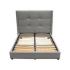 Beverly Eastern King Bed with Integrated Footboard Storage Unit & Accent Wings in Grey Fabric By Diamond Sofa / BEVERLYGREKBED