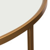 Lane 2PC Round Nesting Set in Brushed Gold Frame w/ Clear Tempered Glass Tops / LANECTGD