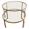 Lane 2PC Round Nesting Set in Brushed Gold Frame w/ Clear Tempered Glass Tops / LANECTGD