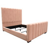 Venus Vertical Channel Tufted Eastern King Bed in Blush Pink Velvet / VENUSPNEKBED