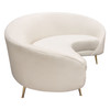 Celine Curved Sofa with Contoured Back in Light Cream Velvet and Gold Metal Legs / CELINESOCM