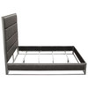 Empire Queen Bed in Weathered Grey PU with Hand brushed Silver Metal Frame / EMPIREQUBEDGR