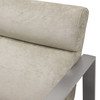La Brea Accent Chair in Champagne Fabric with Brushed Stainless Steel Frame / LABREACHCP