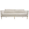 Lane Sofa in Light Cream Fabric with Gold Metal Legs / LANESOCM