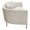 Lane Sofa in Light Cream Fabric with Gold Metal Legs / LANESOCM