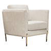 Lane Chair in Light Cream Fabric with Gold Metal Legs / LANECHCM