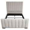 Venus Vertical Channel Tufted Queen Bed in Light Grey Velvet / VENUSLGQUBED