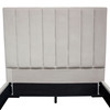 Venus Vertical Channel Tufted Queen Bed in Light Grey Velvet / VENUSLGQUBED